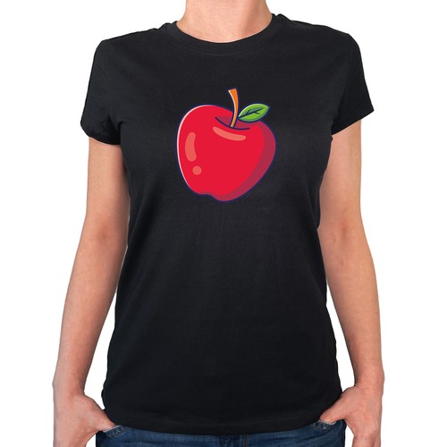 Damen shirt apfel comic - t-shirt,