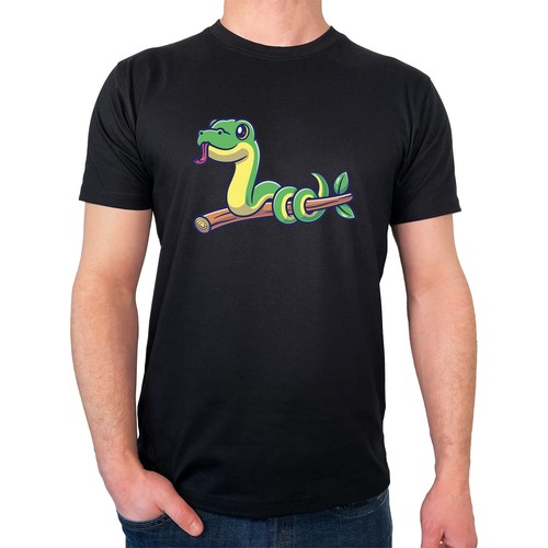 Herren shirt schlange comic - herren,